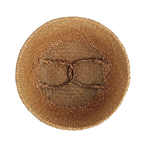Seagrass Storage Baskets - 22x20cm Wicker Laundry & Toy Organizer, Hanging Flower Pot Basket for Home Decor (Black) | Perfect for Nursery, Bathroom & Closet Organization