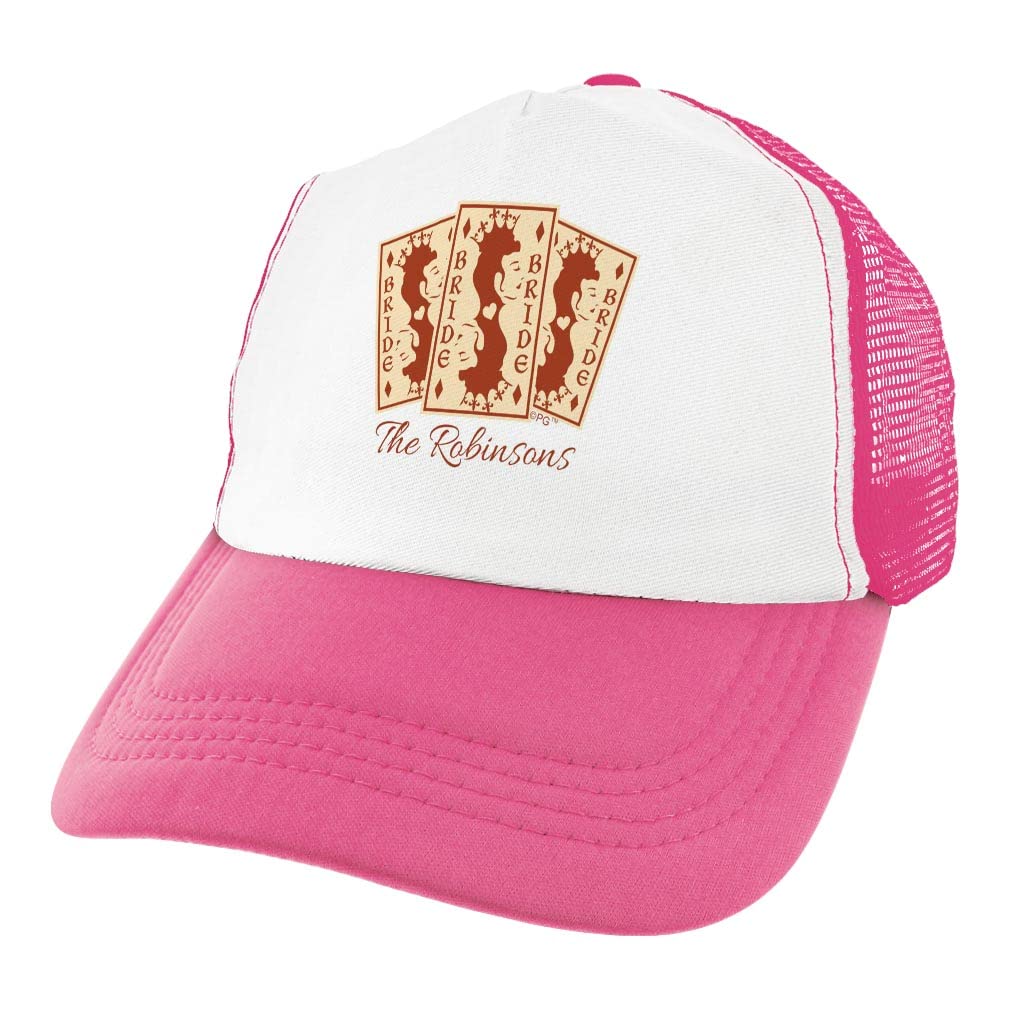 Custom Bride Queen Groom King Playing Card Trucker Hat - Personalized Couple Wedding Gift for Bridal Shower, Bachelorette Party & Anniversary Celebrations