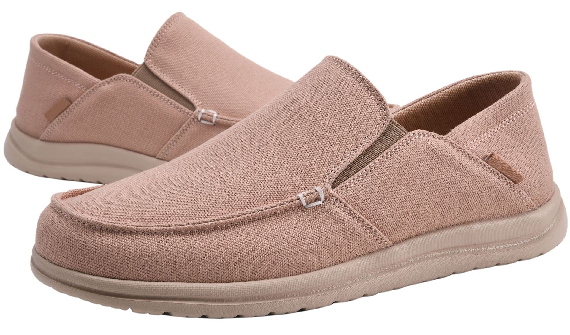 Men's Slip On Canvas Loafers - Comfortable Boat Deck Shoes with Non-Slip Rubber Sole | Casual Summer Shoes for Walking, Travel & Beach Wear