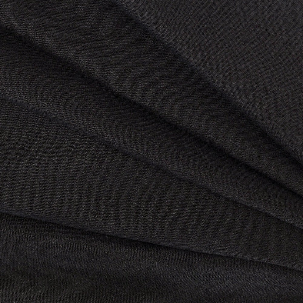 Luxury Tuscany Linen Bedding Set - Premium Onyx Black 100% Natural Linen Sheets for Bedroom Decor & Comfortable Sleep