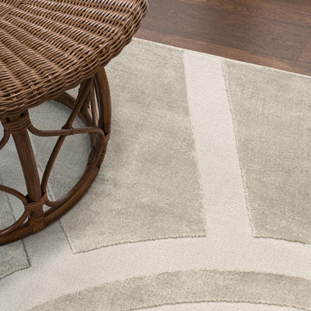 Nordic Mid-Century Scandinavian Abstract Sun Two-Tone High Low Area Rug - Perfect for Living Room, Bedroom, or Office Decor