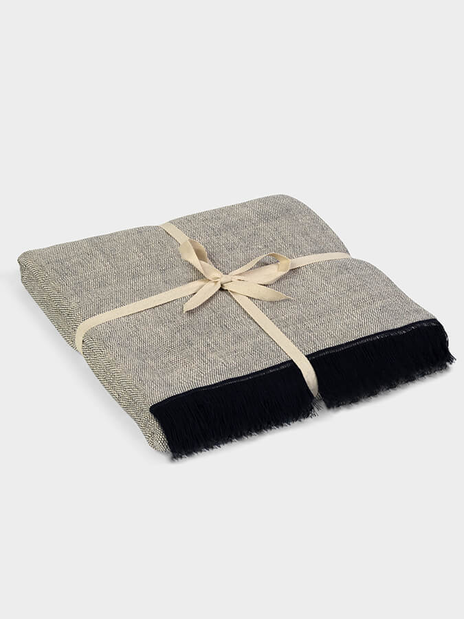 GOTS Certified Organic Cotton Yoga Blanket for Studio & Home - Two-Toned Design for Meditation, Relaxation & Yoga Practice