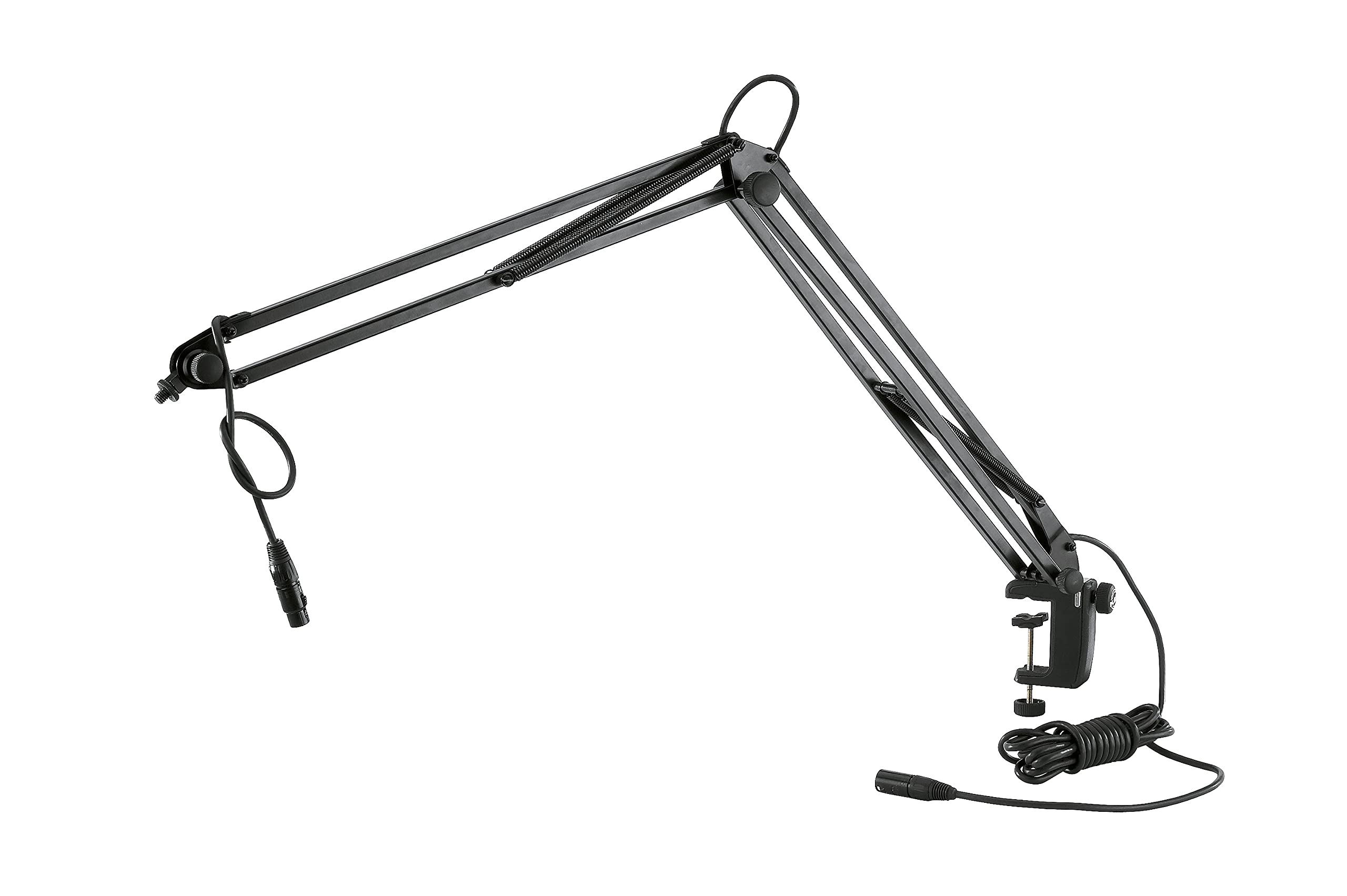K&M König & Meyer 23850.311.55 Professional Microphone Boom Arm Stand - Adjustable Desk Mount with Wide Clamp Range for Smooth Surfaces & Tubes | Includes XLR Cable with 3-Pin Plug | German Engineering | Black | Perfect for Podcasting, Streaming & Studio Recording