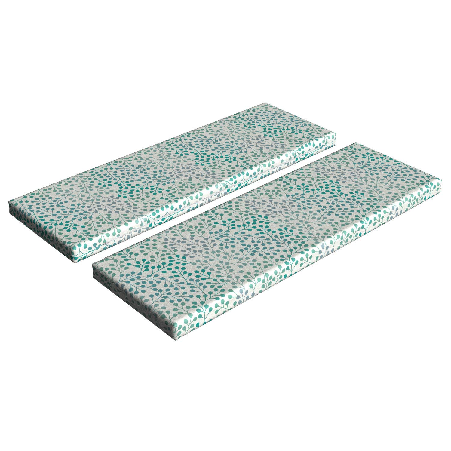 Ambesonne Romantic Bench Cushion Set of 2 - Minimalist Branch Design Foam Seat Pads 45