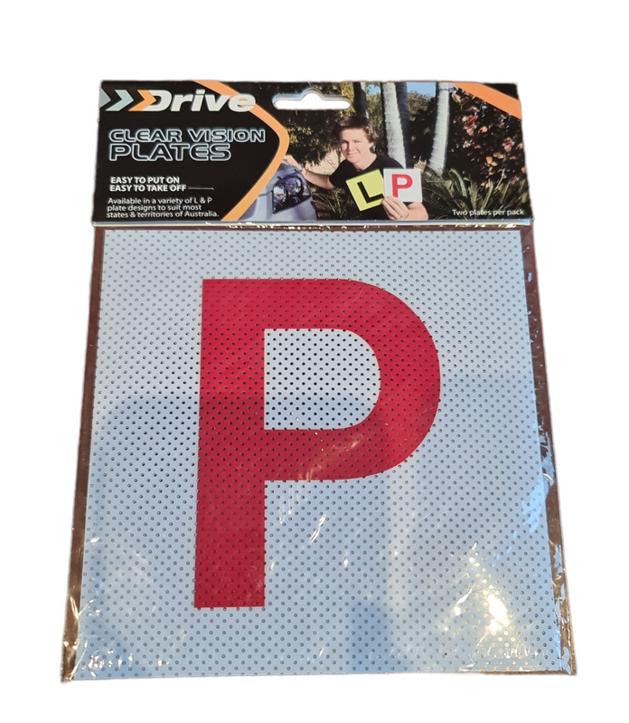Clear Vision Electrostatic P Plates - 1 Pair for Learner Drivers | High Visibility Magnetic & Static Cling L Plates for Cars, Trucks, Motorcycles | Perfect for Driving Tests & New Drivers