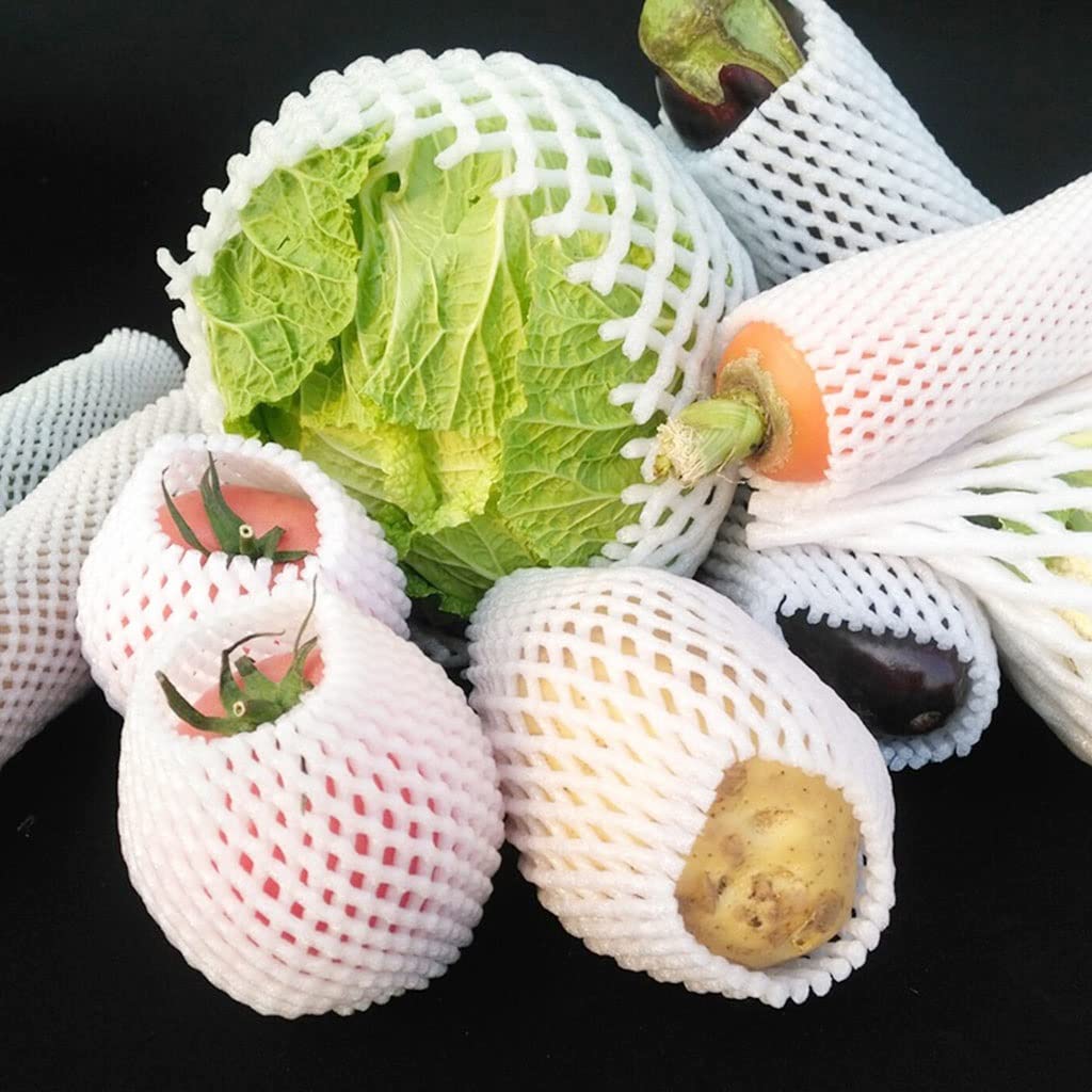 50PCS Foam Net Sleeves for Shockproof Protection - 14x7cm Cushioning Sleeves for Wine Bottles, Fruits, Vegetables & Fragile Items - Ideal for Shipping, Packing & Transport Safety