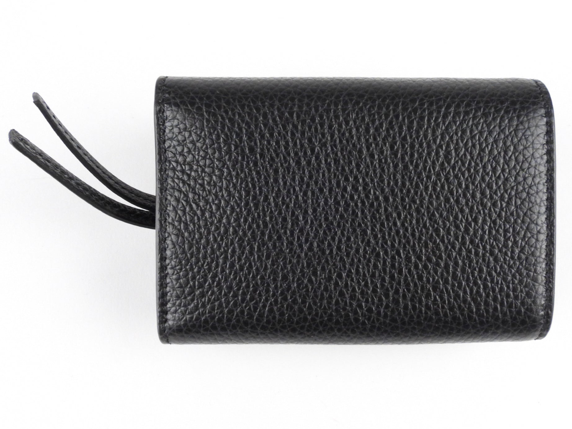 Balenciaga Black Grained Leather Neo City Tri Fold Mini Wallet for Women - Luxury Compact Card Holder & Cash Organizer - Perfect for Everyday Use, Travel, and Gifts