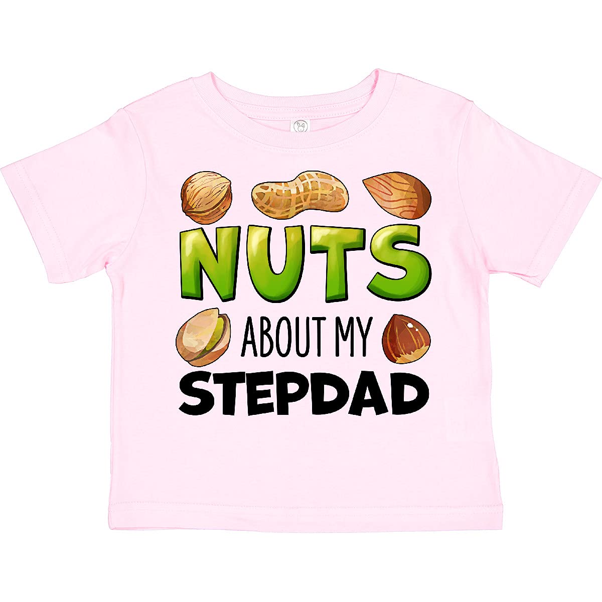 Funny Nuts About My Stepdad Peanut Almond Pistachio Toddler T-Shirt - Cute Graphic Tee for Kids, Stepdad Gifts, Family Matching Outfits