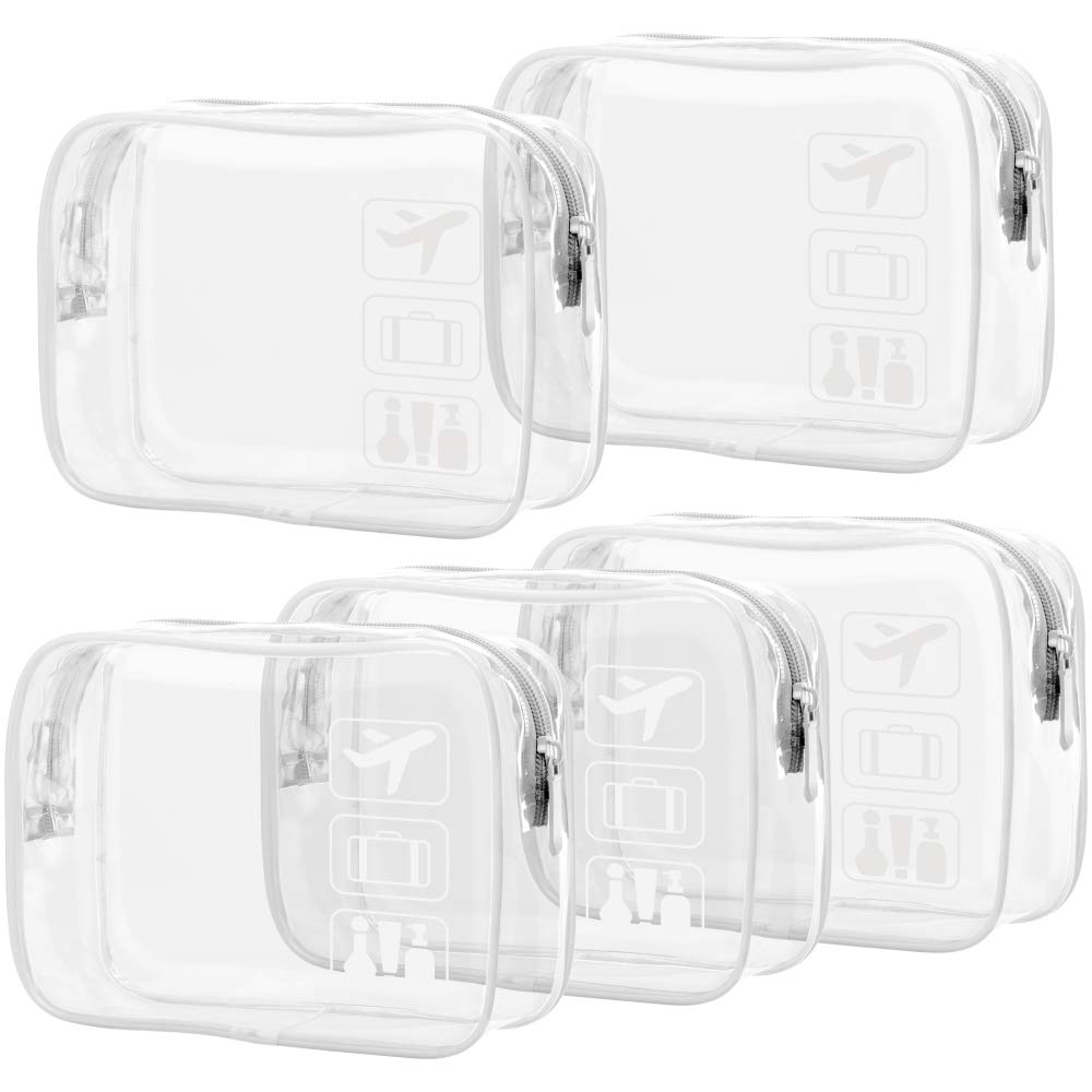 PACKISM Clear Makeup Bags for Women - 2 Pack TSA Approved Quart Size Toiletry & Cosmetic Travel Bags | Waterproof Transparent Organizer for Airport Security, Gym, Vacation & Daily Essentials Storage