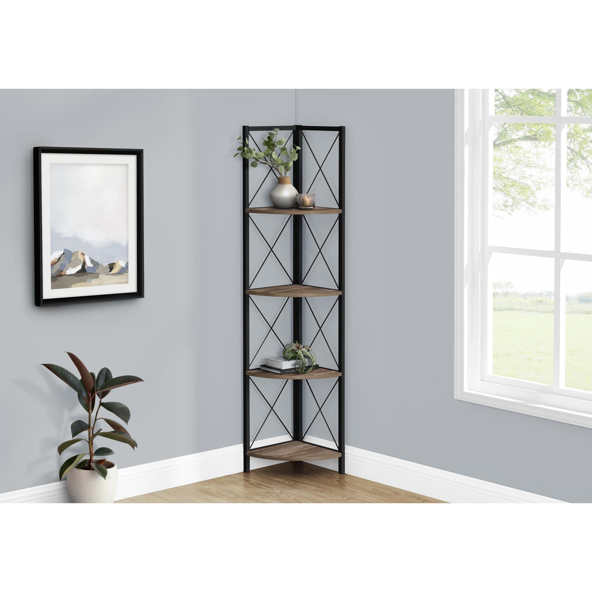 Monarch Bibliothèque 60 - Reclaimed Wood Brown/Black Bookshelf I 3646 - Perfect for Home Office, Living Room & Library Storage