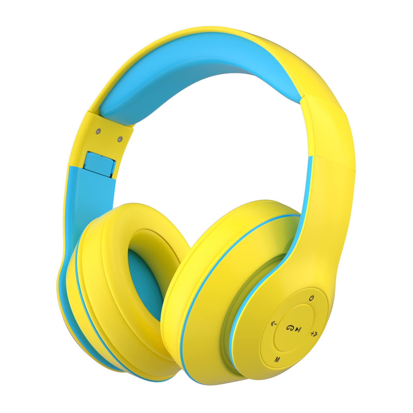 **Kids Bluetooth Headphones with Mic - Wireless/Wired Noise Cancelling Folding Stereo Headphones for Online Learning, Music & Games - Soft Elastic Earmuffs, Comfortable for Students (Yellow)**    *Perfect for virtual classes, travel, and home entertainment!*