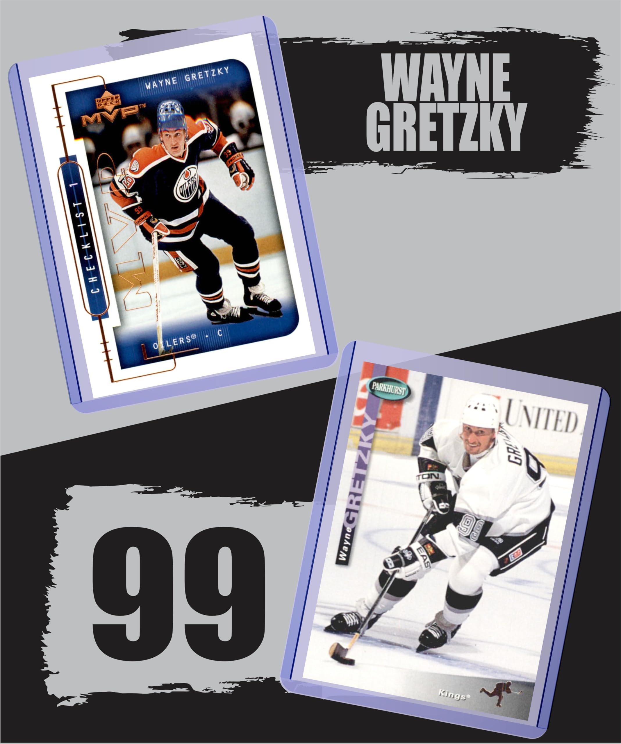 Wayne Gretzky Hockey Cards Gift Pack - 5 Assorted Trading Cards Featuring Edmonton Oilers, Los Angeles Kings & New York Rangers | Perfect for Collectors, Fans & Sports Memorabilia Enthusiasts