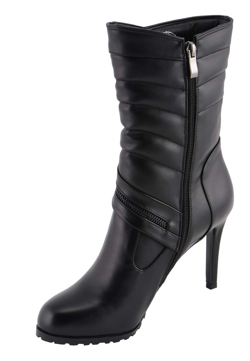 Milwaukee Performance Women's High Heel Boots with Side Zipper - Stylish Ankle Boots for Office, Party & Night Out