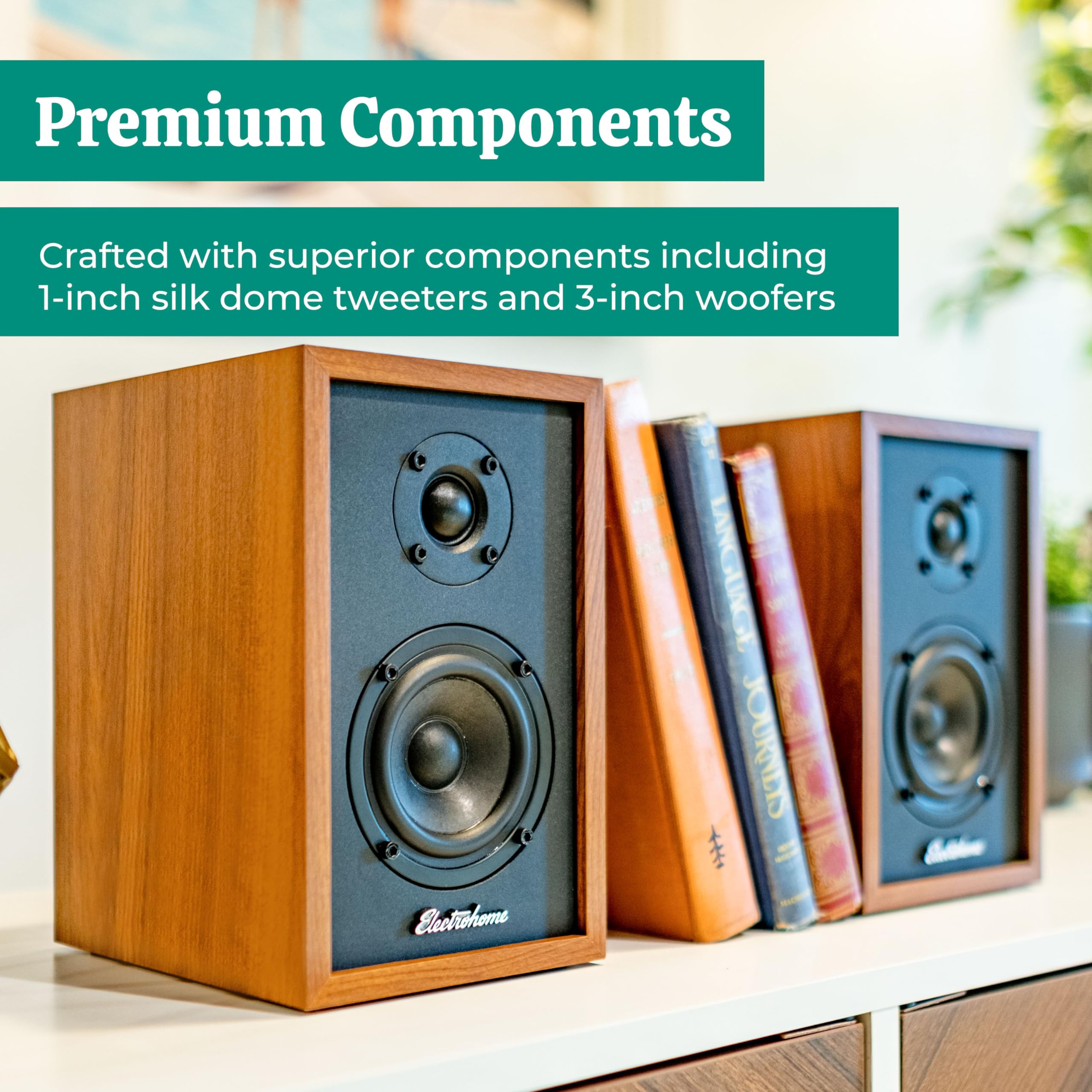 Electrohome Montrose Upgradable Vinyl Record Player with Bluetooth Bookshelf Speakers - 1