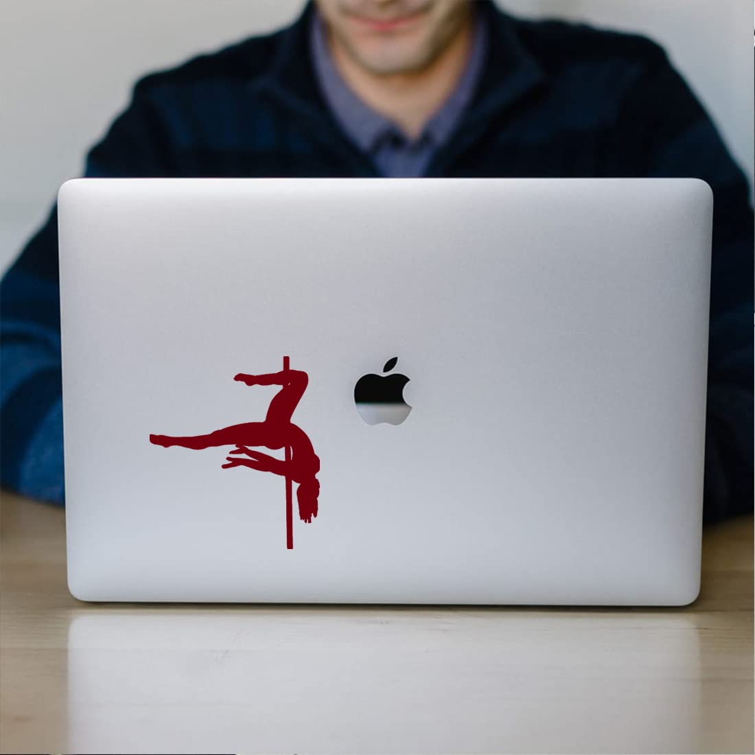 Premium Waterproof Vinyl Decal Stickers Set of 2 - Burgundy Pole Dancer Design for Laptop, Phone, Helmet, Car Window, Mug & Wall Decor | Durable Adhesive for Indoor & Outdoor Use