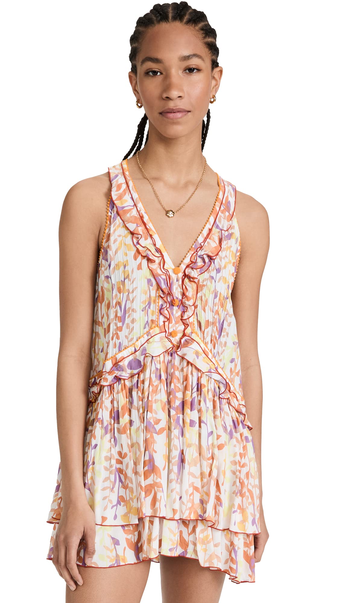 Poupette St Barth Women's Mae Mini Dress - Flowy Summer Beach Dress for Vacation, Party & Date Night | Lightweight & Comfortable