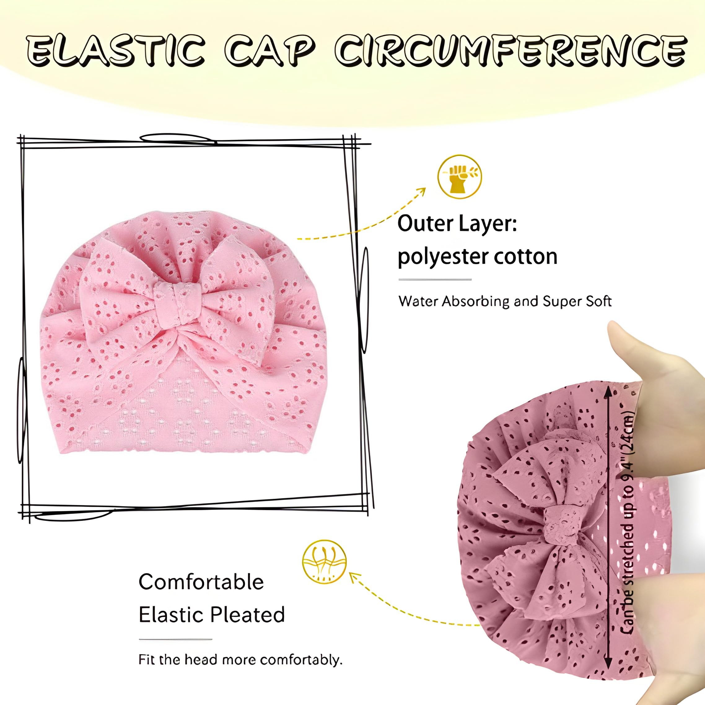 Premium Soft Stretchable Headband for Baby & Girls - RedChimes Designer Bow Hair Accessory (1 Pack, Pink) - Perfect for Everyday Wear, Parties & Photo Shoots