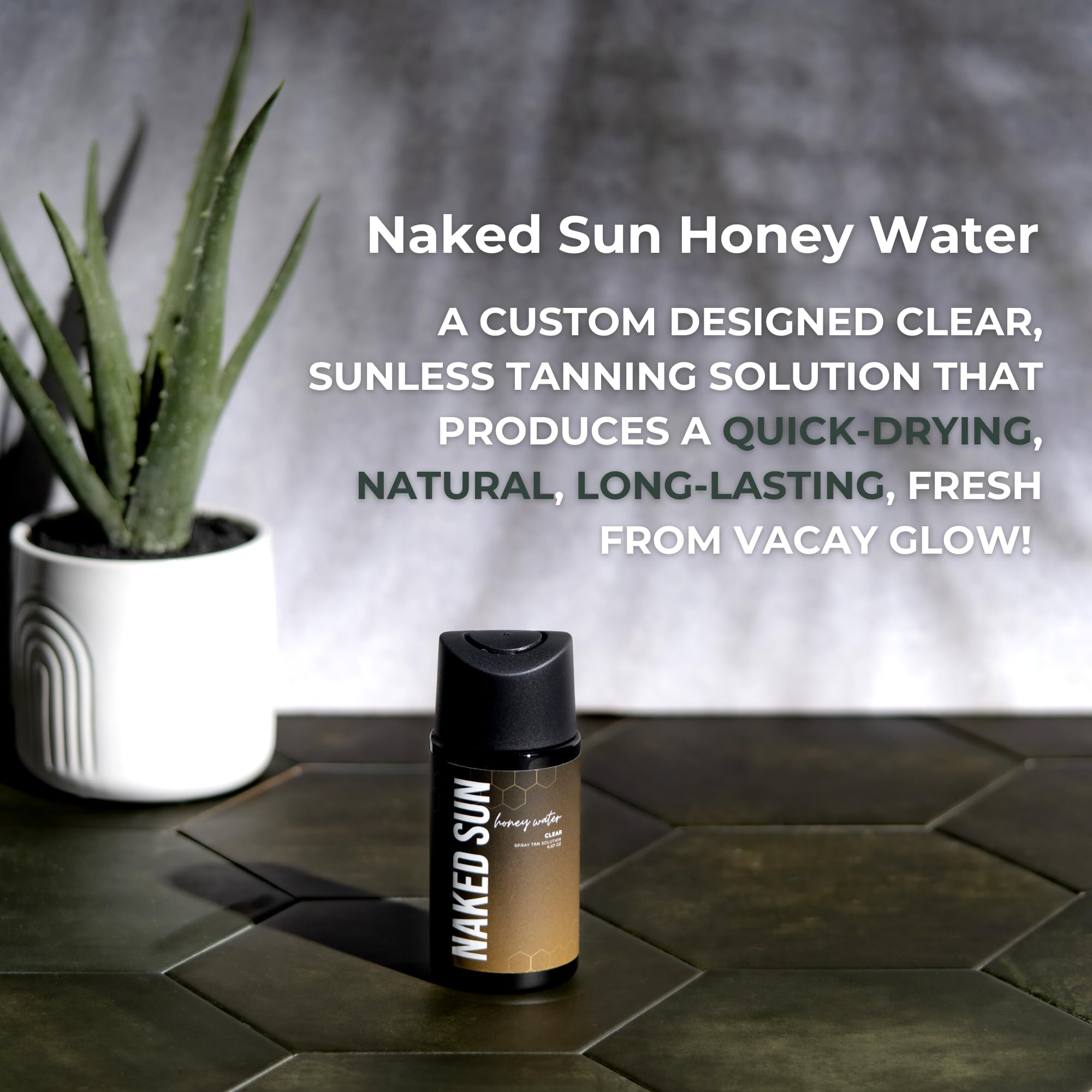 Naked Sun Honey Water Self Tanning Mist Spray with Mitt - Natural Sunless Tan for Face & Body, Easy Application for a Streak-Free Glow - Perfect for Summer, Vacations & Special Events