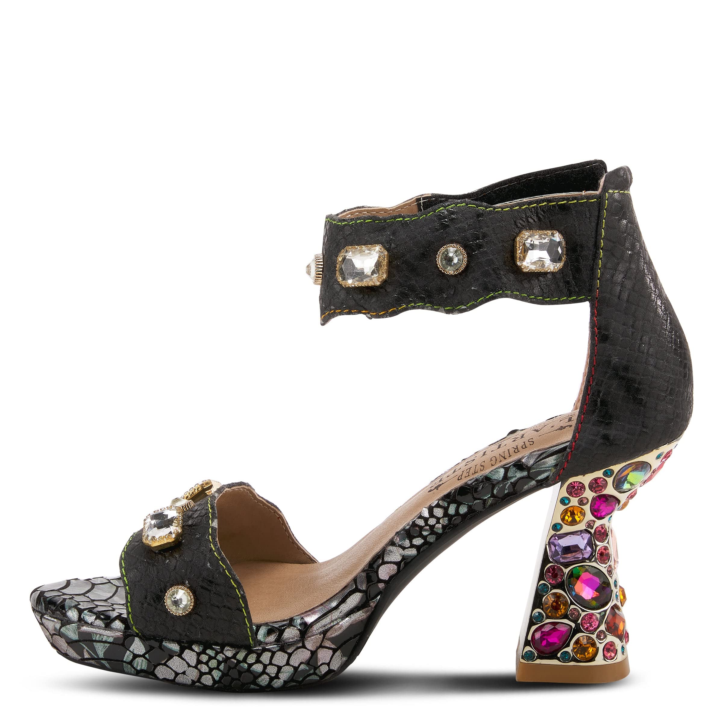 L'Artiste by Spring Step Women's Jewel Sandals - Comfortable Boho Chic Leather Sandals for Summer, Beach & Casual Outings