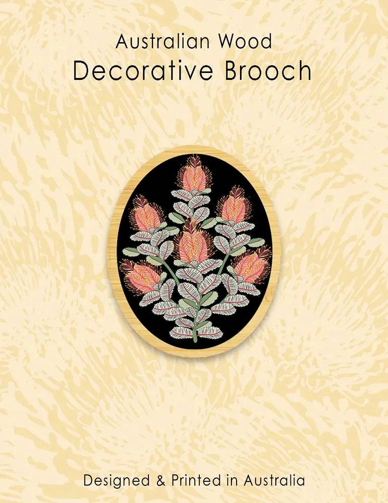Handmade Coral Banksias Wooden Brooch - Natural Wood Flower Pin for Women - Perfect for Weddings, Parties, and Everyday Fashion Accessories