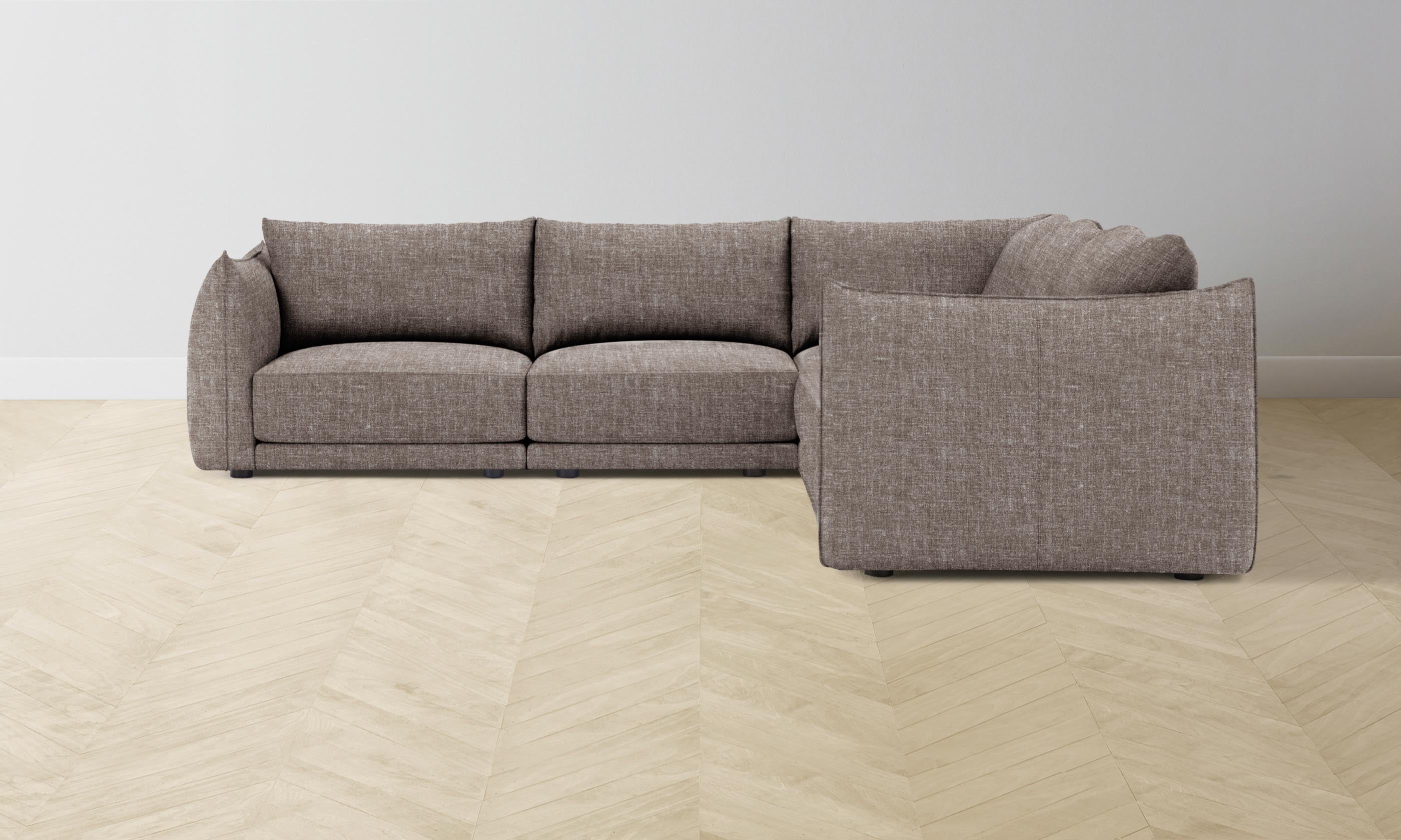 The Jones Modular Sectional Sofa - Heritage Belgian Linen in Carob Brown | Modern Living Room Furniture for Home & Office Comfort