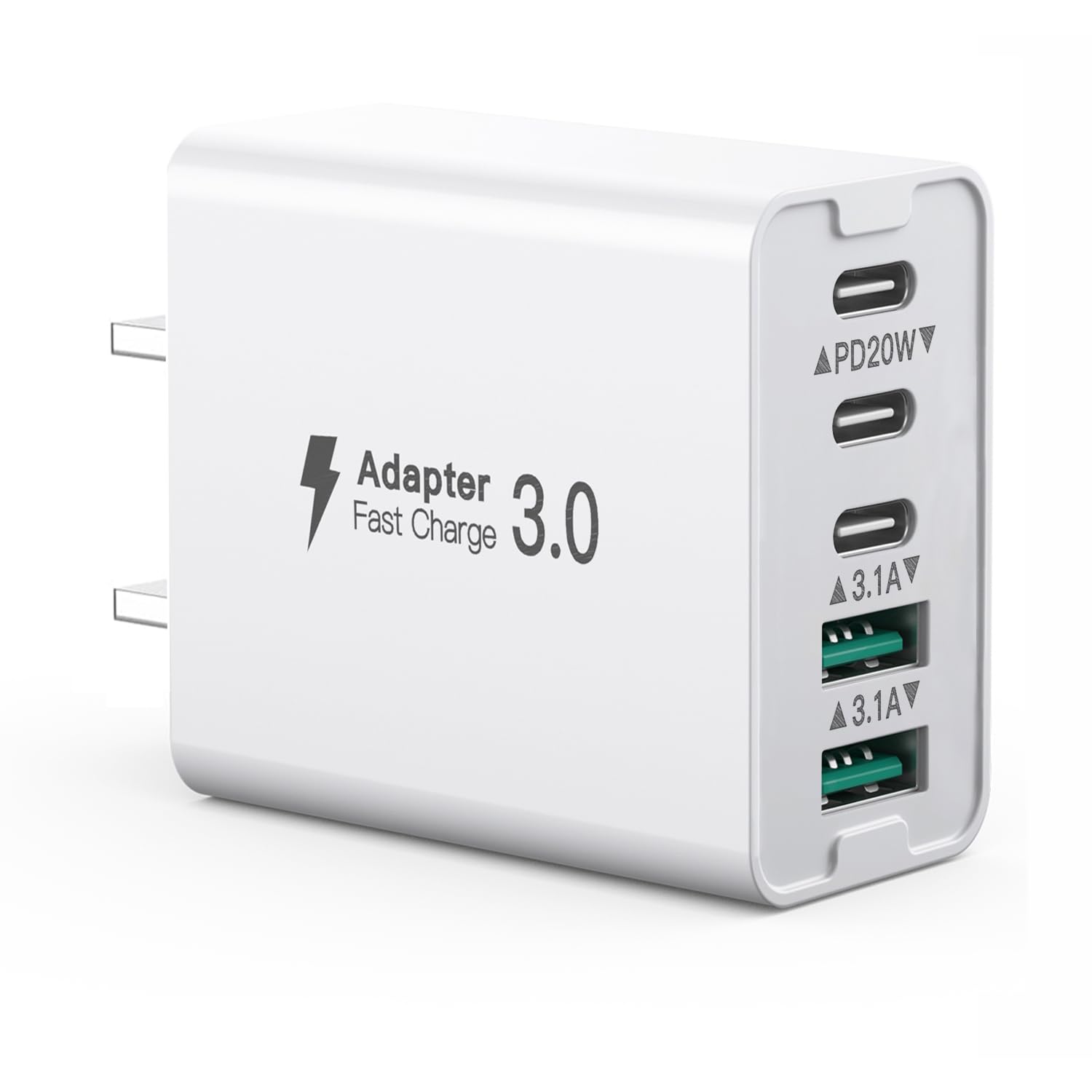 50W 5-Port USB C Wall Charger Fast Charging Block - 3 USB C + 2 QC Ports - PD Fast Charger for iPhone 12/13/14/15, Samsung S23/S22/S21, Tablets - Perfect for Home, Office & Travel Charging Multiple Devices Simultaneously