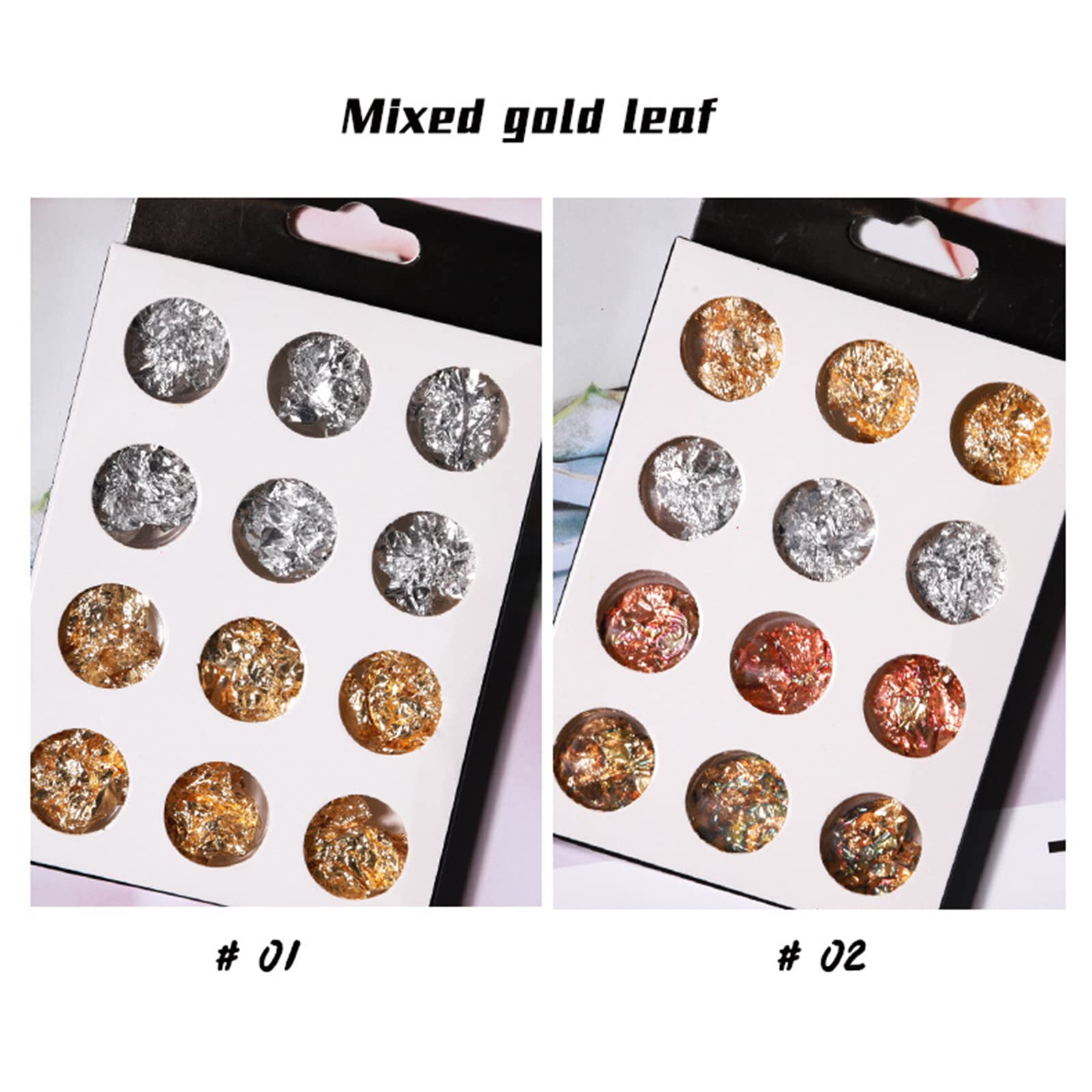 Zhangxi 12 Boxes Gold Silver Copper Foil Tinsel Paillette Nail Glitter - Metallic Nail Art Decorations for DIY Manicure & Nail Design | Perfect for Parties, Weddings & Special Occasions