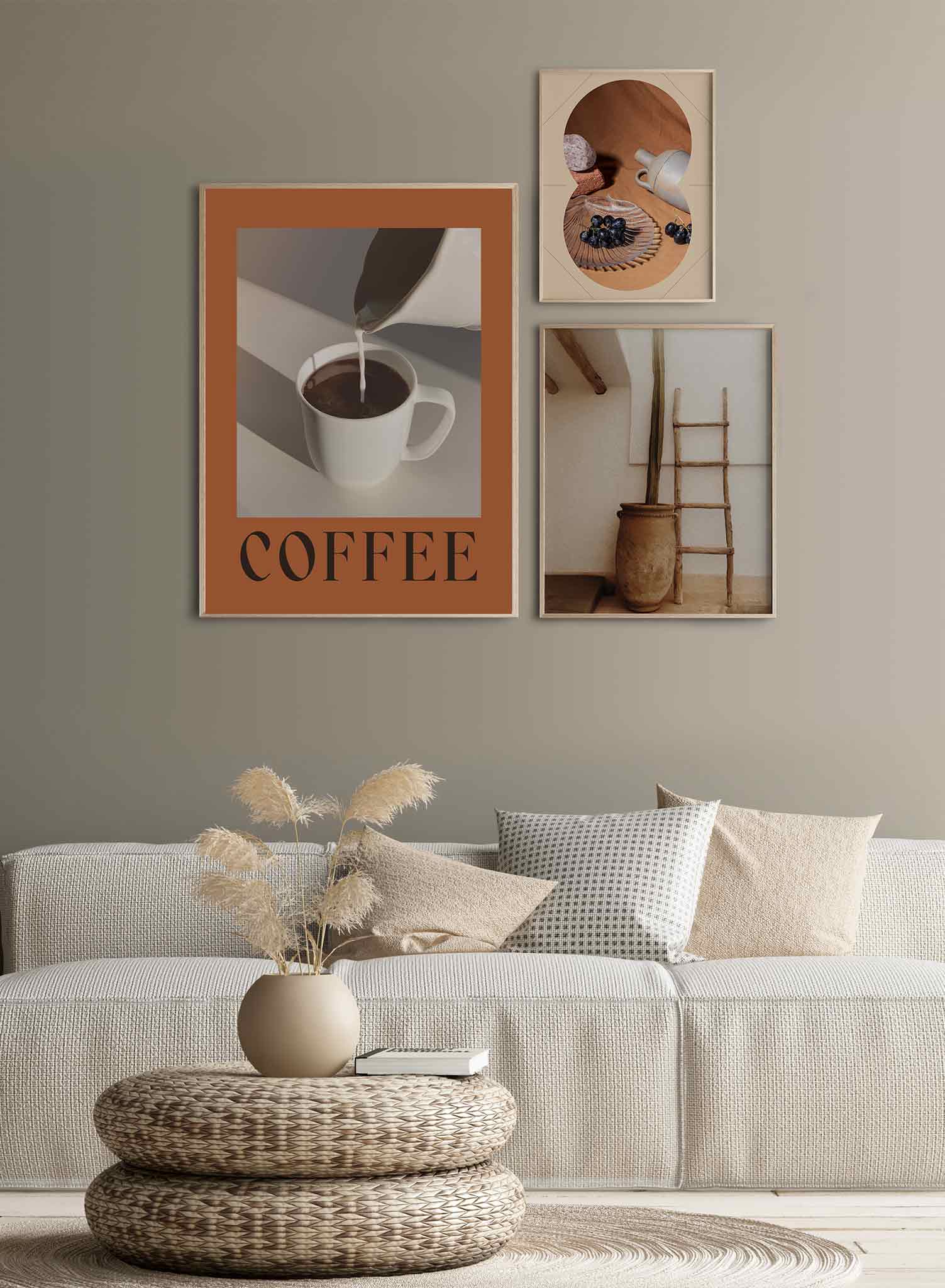 Premium Milk & Coffee Art Poster - Elegant Kitchen & Cafe Wall Decor for Home, Office & Coffee Shops