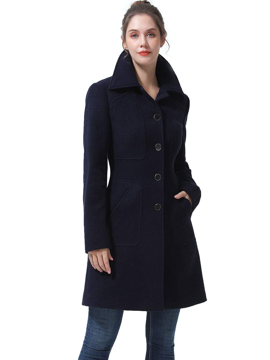 BGSD Women's Kim Wool Walking Coat - Regular, Plus Size & Petite - Warm Winter Outerwear for Casual Outings & Travel