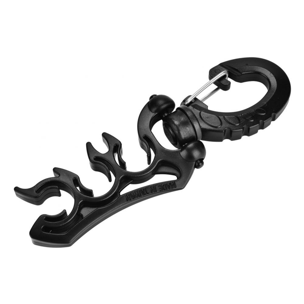 Premium Stainless Steel Diving Hose Holder with Clip Buckle Hook - Secure Snorkeling & Scuba BC Hose Organizer (Black) - Perfect for Underwater Adventures, Hookah Diving & Marine Equipment Storage