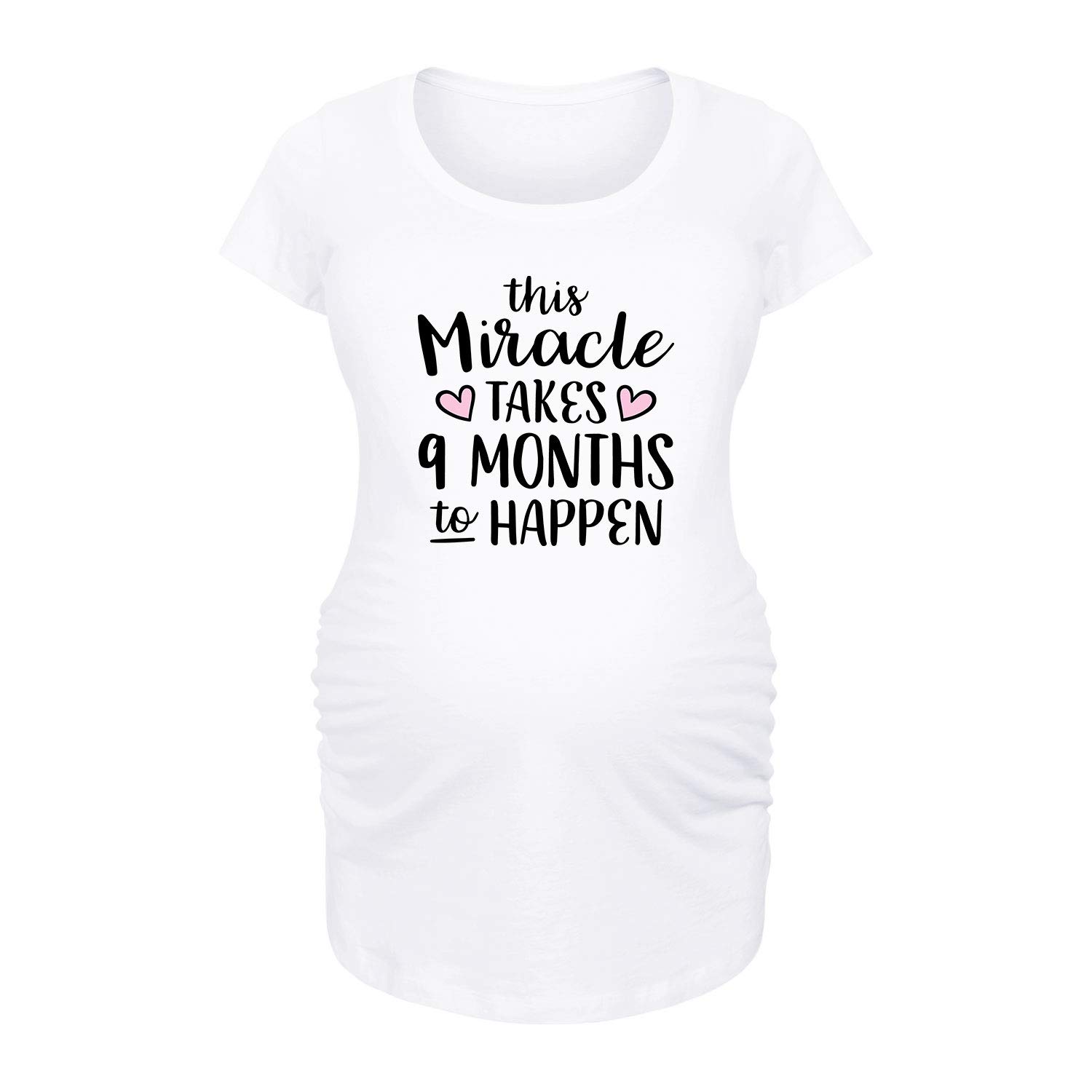 Bloom Maternity - 9 Months Miracle Maternity Scoop Neck T-Shirt - Comfortable Pregnancy Tee for Everyday Wear & Baby Shower Gifts