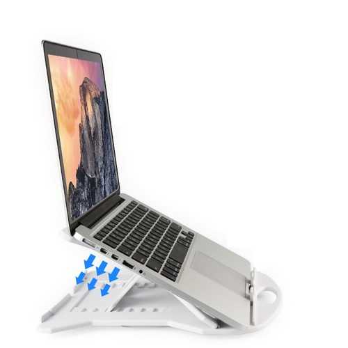 Cooskin YDA006 360° Swivel Foldable Laptop Stand with Ventilation - Adjustable Phone & Tablet Holder for Home Office, Gaming, and Travel Use