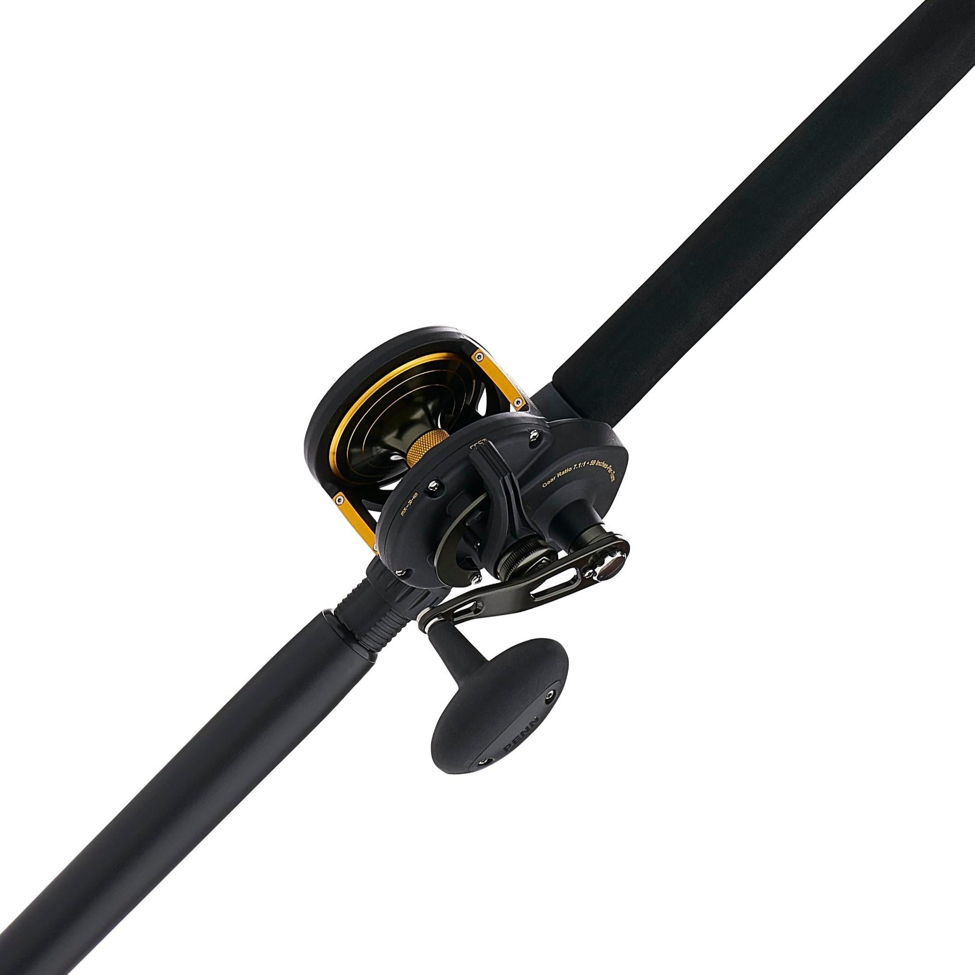 Squall® II Lever Drag Conventional Fishing Rod and Reel Combo - Saltwater & Freshwater Fishing Gear for Offshore, Inshore, and Boat Angling