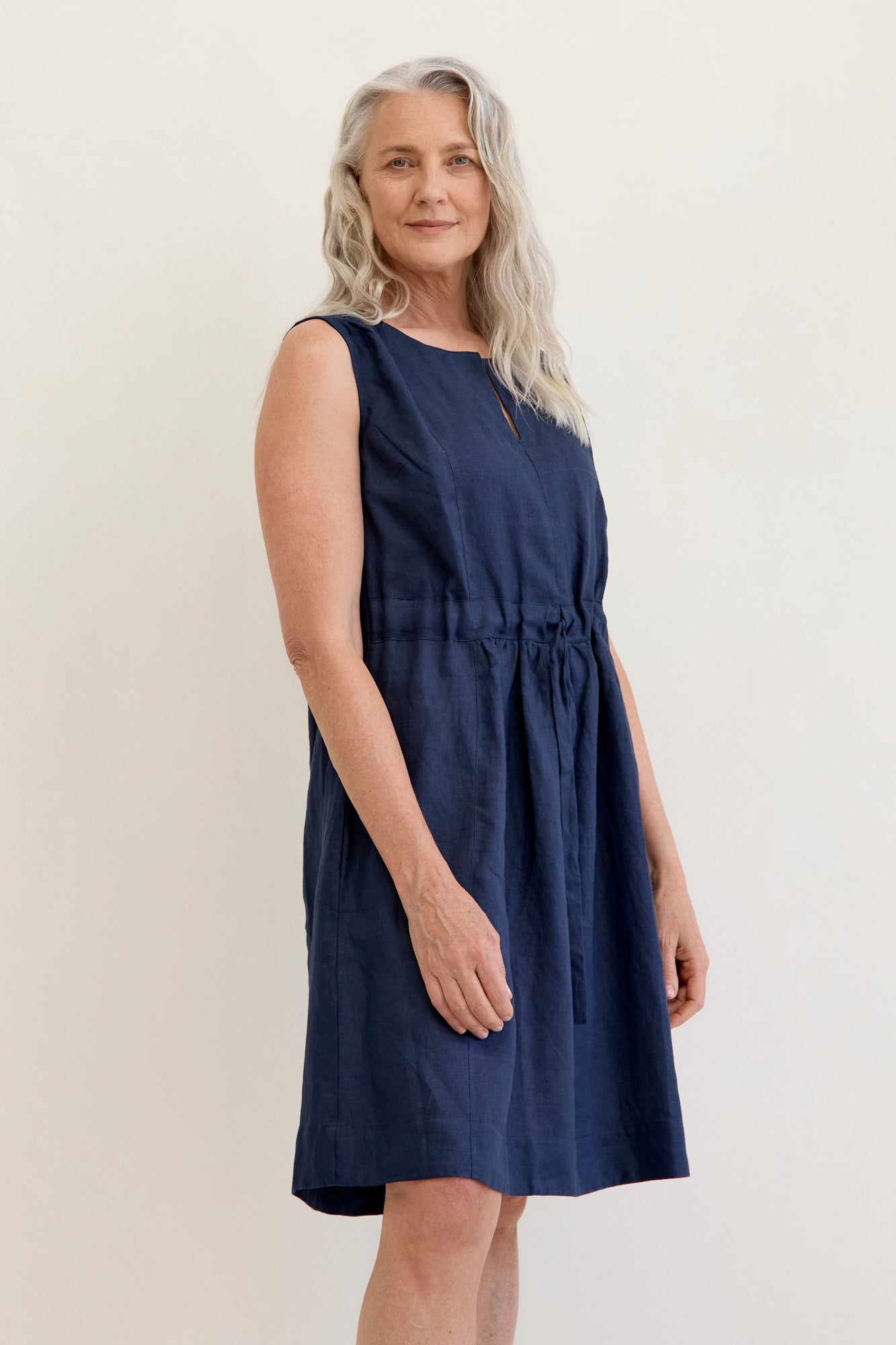 Navy Blue Linen Dress for Women - Breathable & Comfortable Summer Dress for Beach, Vacation & Casual Wear