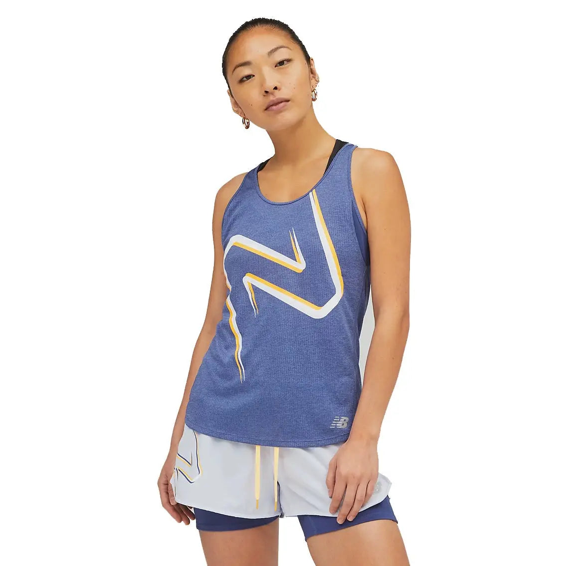Women's New Balance Impact Run Tank Top - Night Sky Heather Color | Lightweight & Breathable Running Shirt for Workouts & Gym