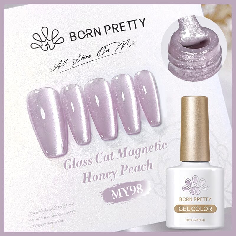Water Light Cat Magnetic Gel Polish MY98 Honey Peach 10ml - Long Lasting Nail Polish for Home & Salon Manicure, Perfect for Parties & Special Occasions