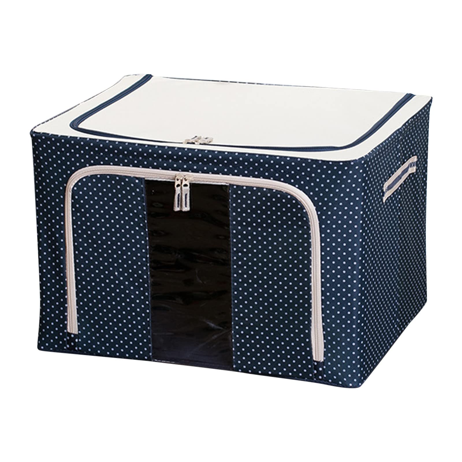 Celendi Clear Oxford Fabric Storage Box - Foldable Clothes Organizer for Closet, Toy & Home Organization | Durable Multi-Purpose Storage Bins for Bedroom, Nursery & Travel
