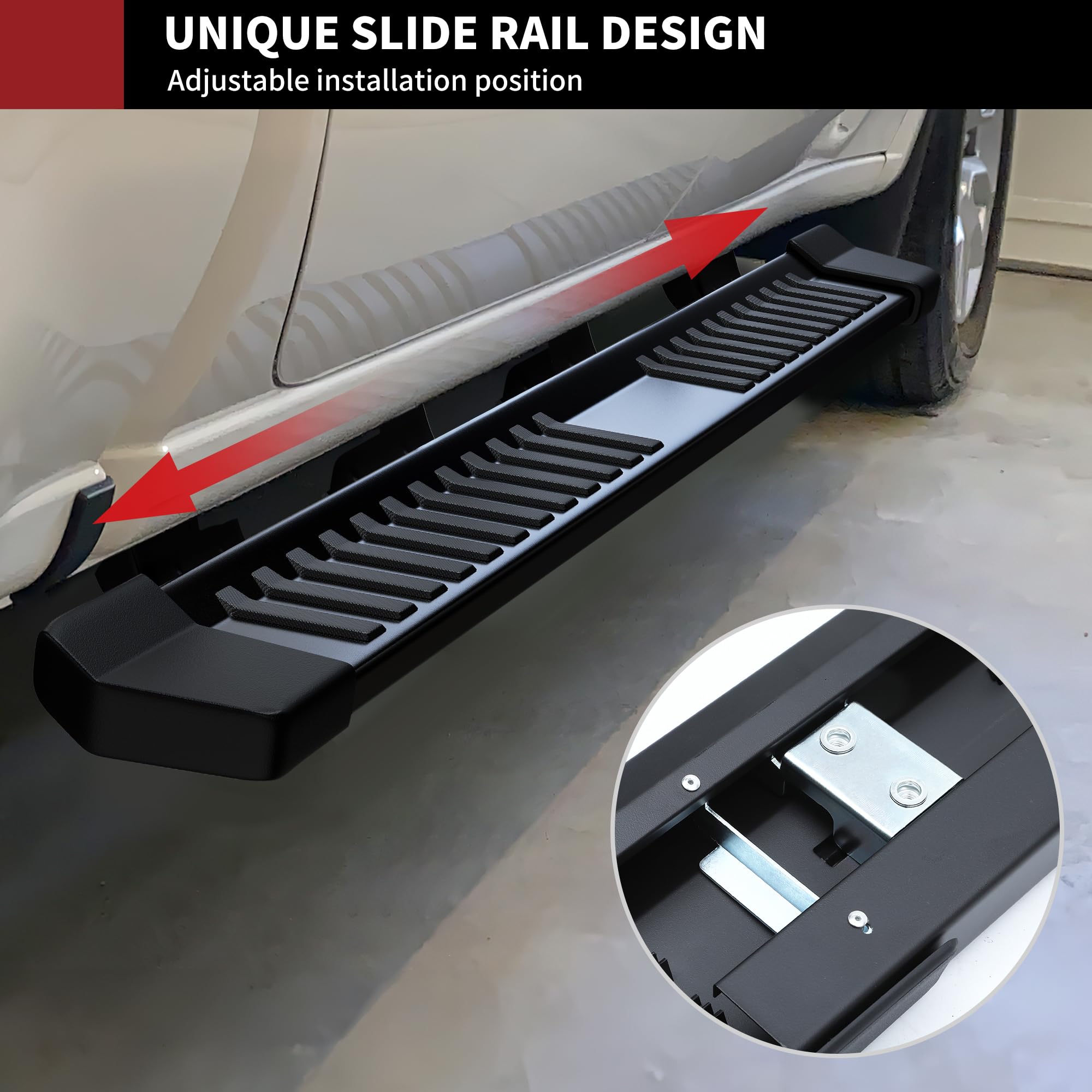 YITAMOTOR 6 Inches Running Boards for 2019-2025 Chevy Silverado & GMC Sierra 1500 Crew Cab | 2020-2025 2500HD 3500HD Crew Cab | Textured Black Nerf Bars Side Steps (Excludes 2019 1500 LD) | Durable Off-Road Protection & Easy Entry Access
