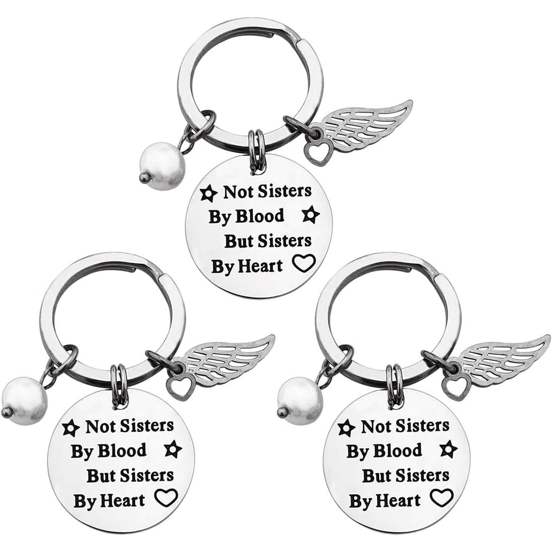 Sister Keychain Set - 3 Pcs Friendship Gifts for Women - Perfect for Christmas & Best Friends