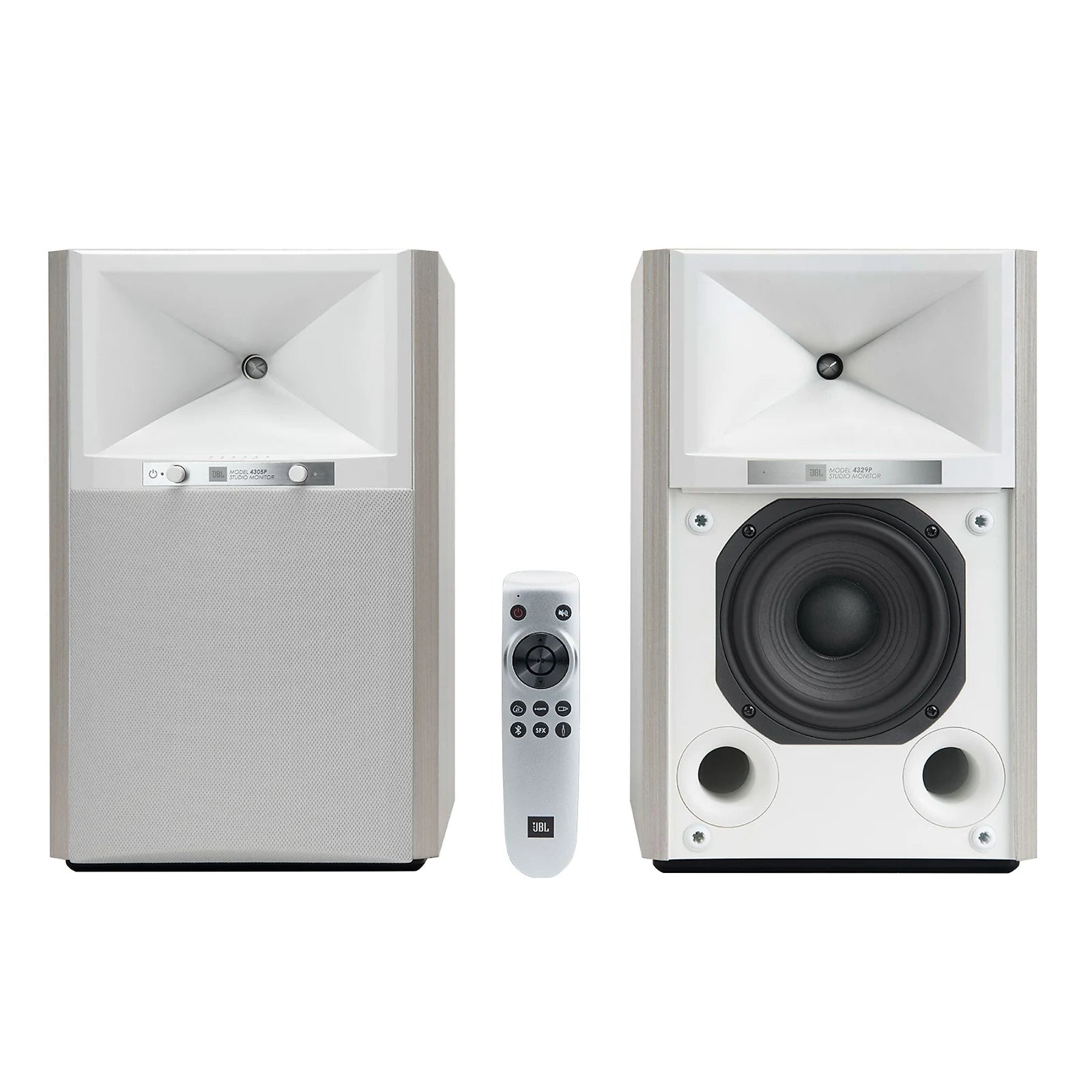 JBL 4305P Powered Studio Monitor Bookshelf Speakers - Professional Audio Pair (Factory Refurbished) - Perfect for Home Studios, DJ Setups & Music Production