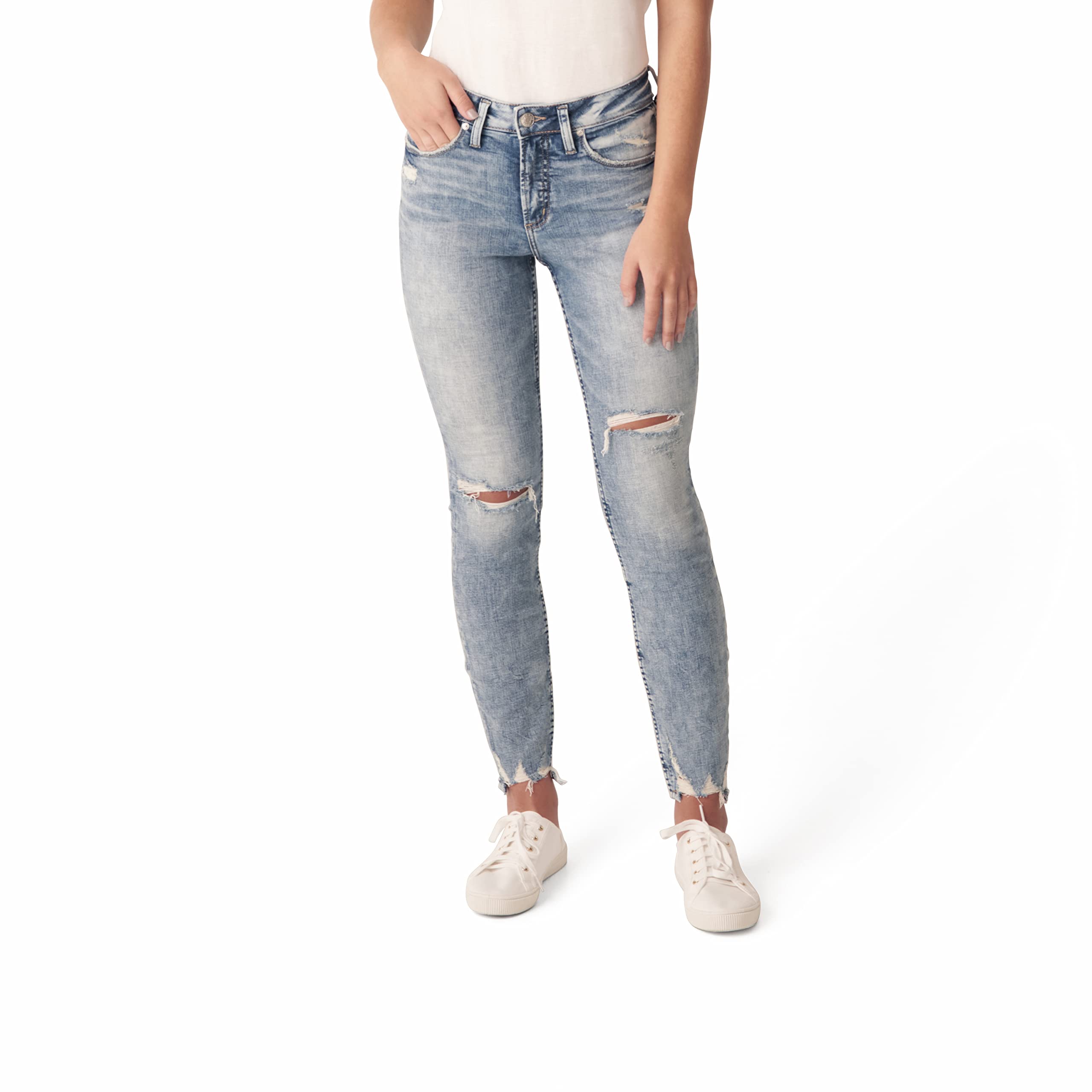 Silver Jeans Co. Women's Avery High Rise Skinny Jeans - Stretch Denim Pants for Casual Wear & Night Out | Perfect for Work, Dating & Everyday Fashion