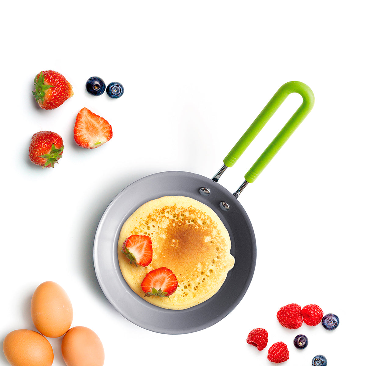 Mini Ceramic Nonstick 5-Inch Round Fry Pan - Eco-Friendly Green Skillet for Eggs, Pancakes & Personal Meals | Perfect for Small Kitchens, Dorms & Camping