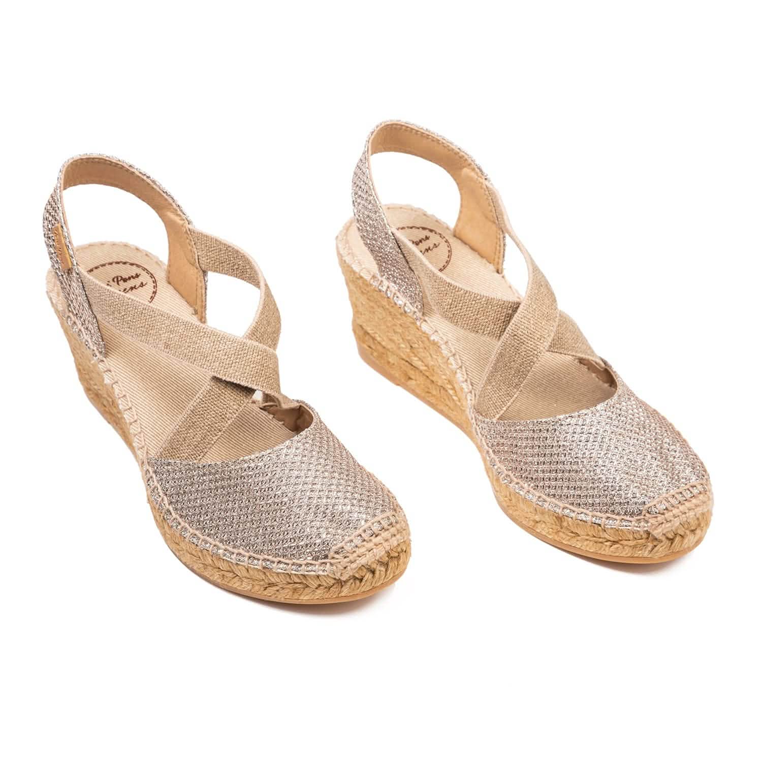 Women's Shimmery Wedge Espadrille Sandals - Saba S | Comfortable Summer Beach Shoes for Outdoor Parties & Vacations
