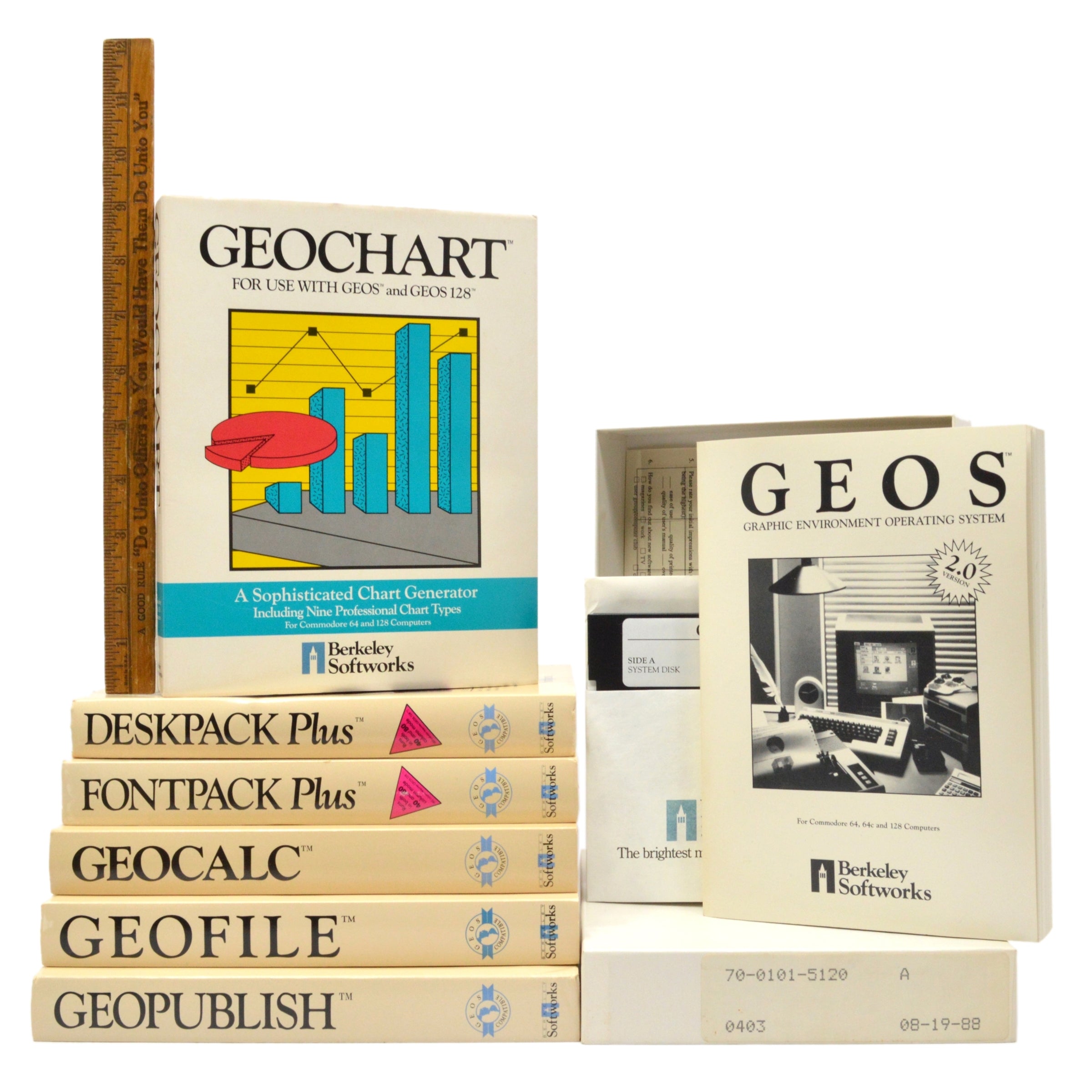 Vintage Commodore C64/128 Software Bundle - 7 GEOS Programs Including GeoCalc & GeoFile | Retro Computing & Gaming Collection for Classic Computer Enthusiasts