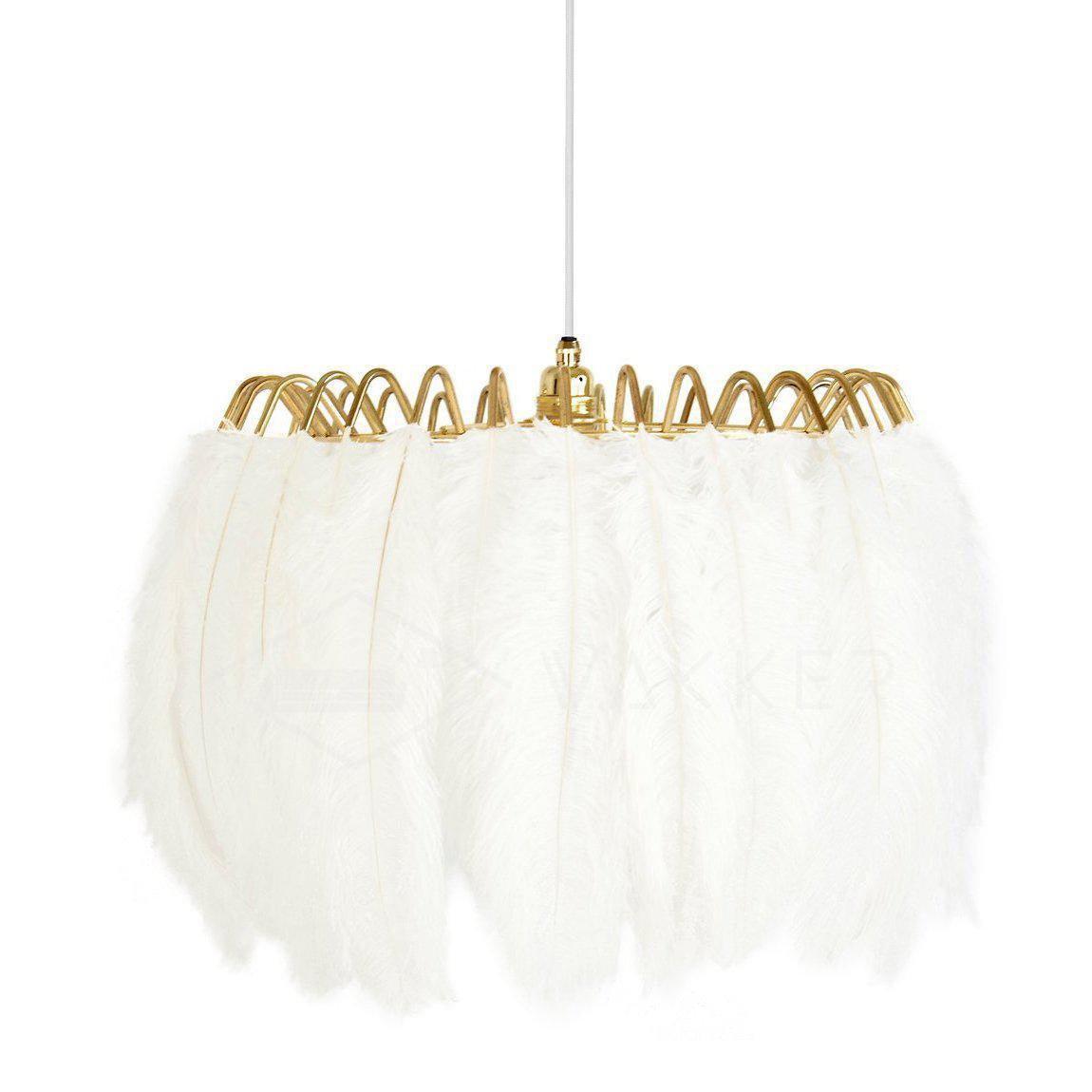Feather Pendant Lamp - Handmade Bohemian Style Ceiling Light Fixture for Living Room, Bedroom, Dining Room & Kitchen Decor