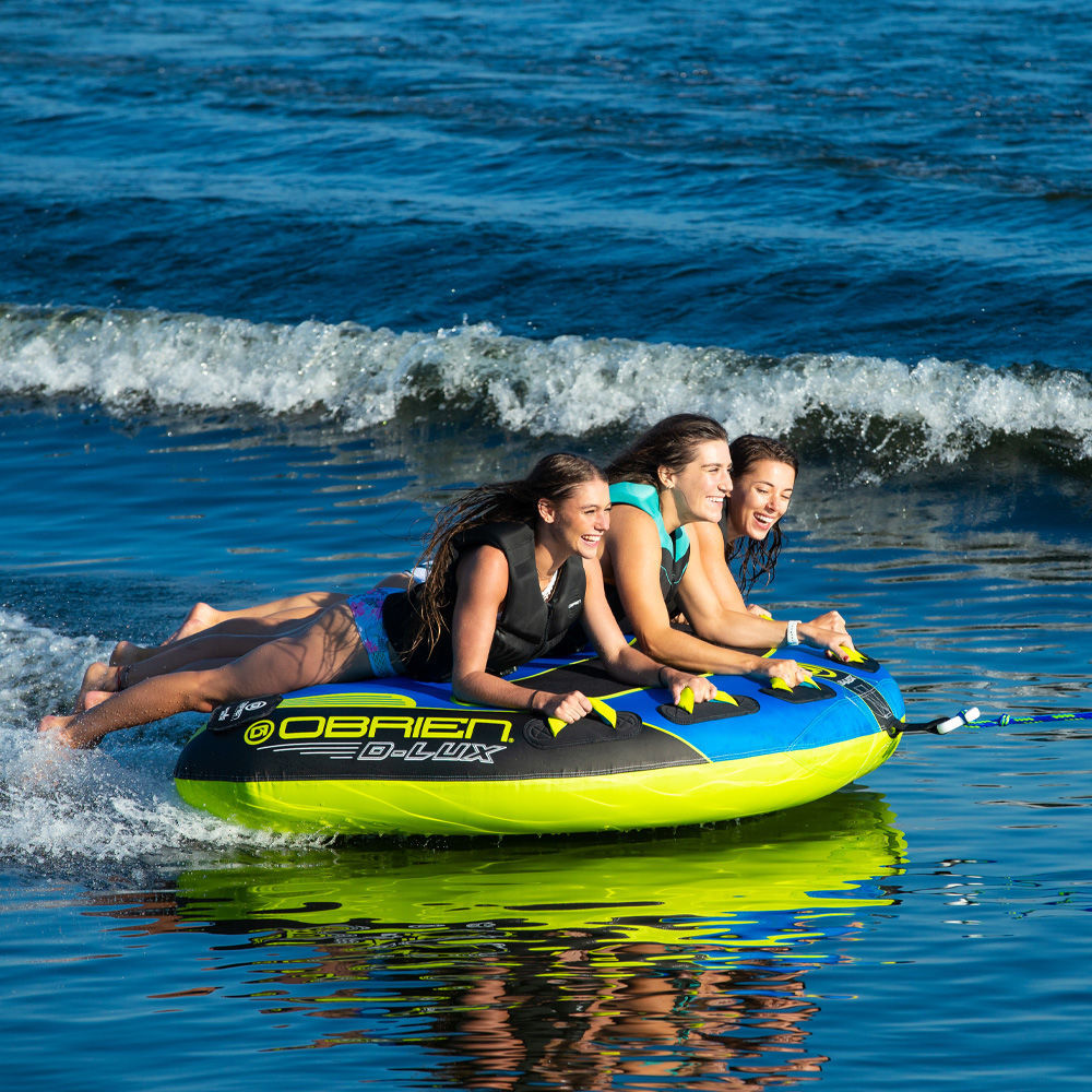 O'Brien D Lux Towable Tube - 3 Rider Inflatable Water Tube for Boating, Lake & Ocean Fun - Perfect for Family & Friends Water Sports Activities