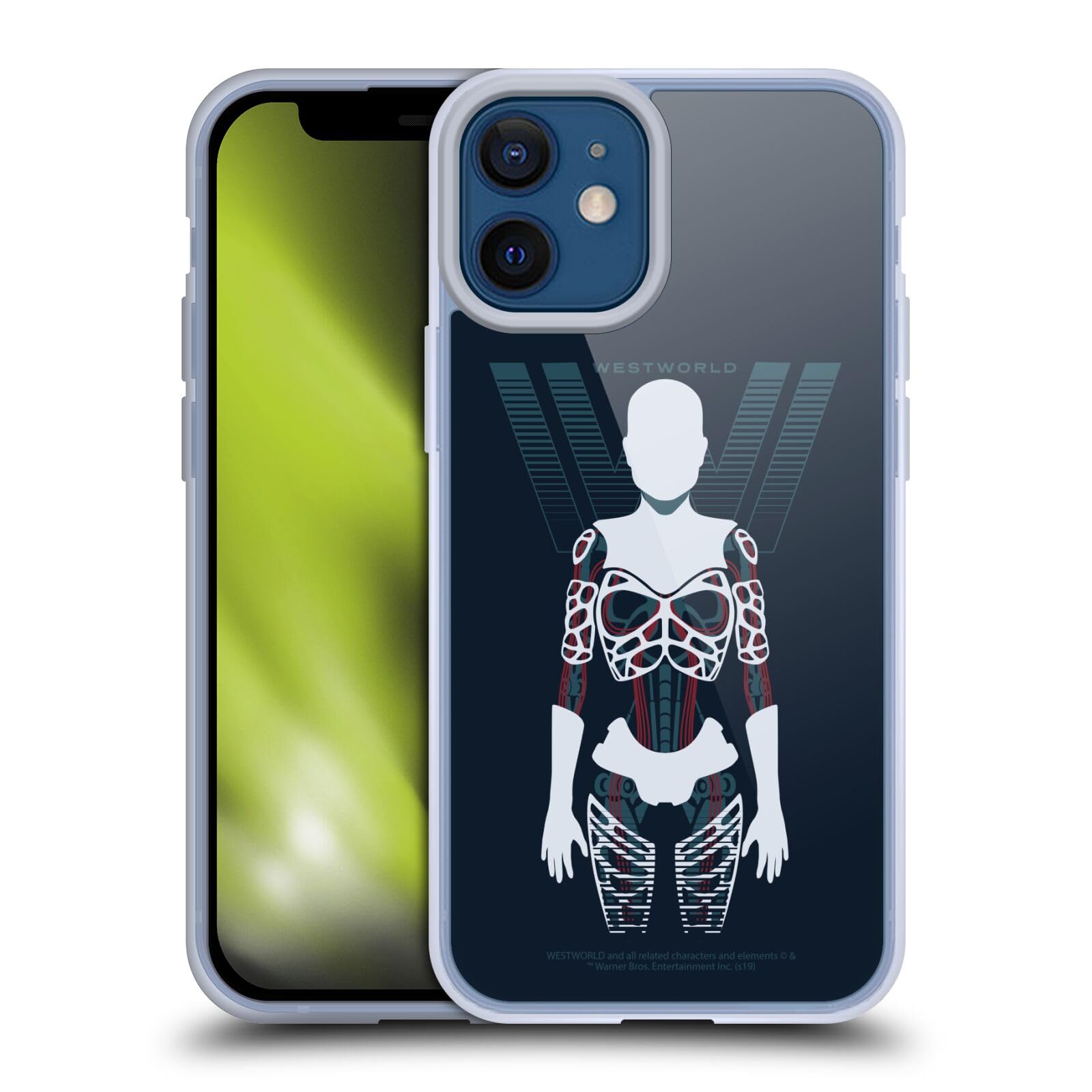Officially Licensed Westworld Human Host Graphics Soft Gel Case for Apple iPhone 12 Mini - Durable Protective Phone Cover with Unique TV Show Design, Perfect for Fans and Everyday Use