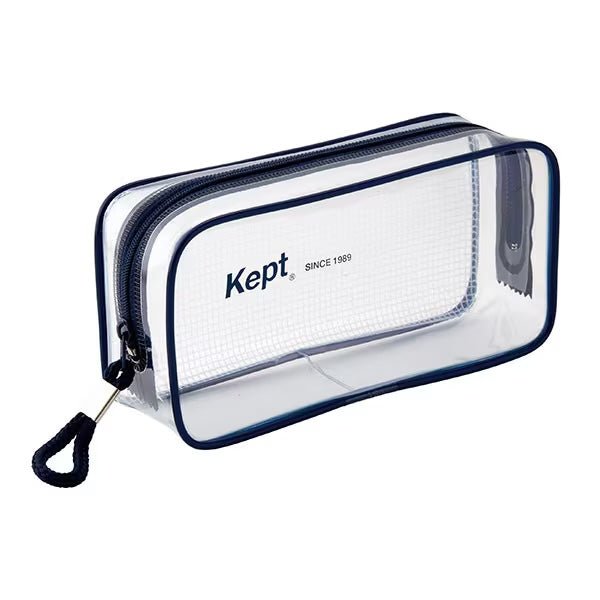 Raymay Fujii Clear Pen Pouch - Transparent Stationery Organizer for Pencils, Pens & School Supplies - Perfect for Students, Office & Travel Use