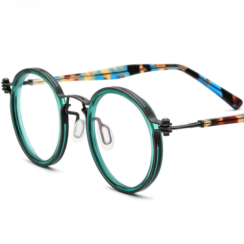 Stylish Rhys Acetate Round Eyeglass Frames for Men & Women - Lightweight & Durable - Perfect for Reading, Work, and Fashion Accessories