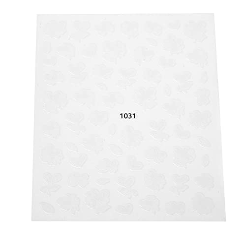 Professional Self-Adhesive White Nail Flower Stickers - 1031pcs Nail Art Decorations for Manicurists | Perfect for Salon, Bridal, Party & DIY Nail Designs